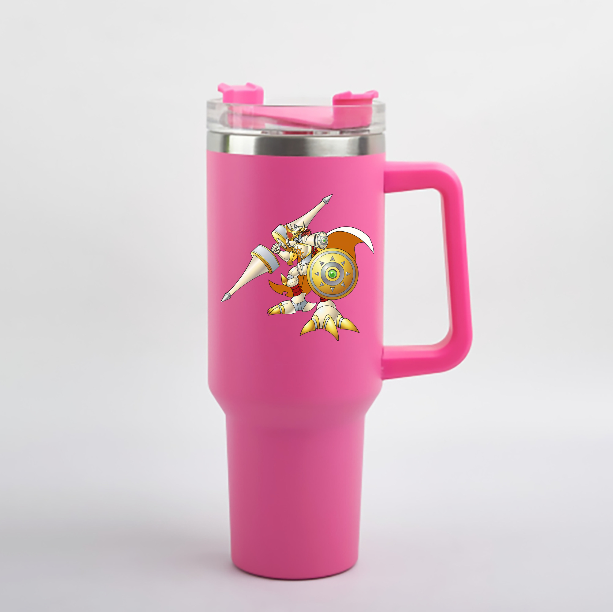 （画像用） Digimon デジタルモンスター/デジモン 1200mL車用タンブラー - クリスタルステッカー（プラスチックストロー付き）